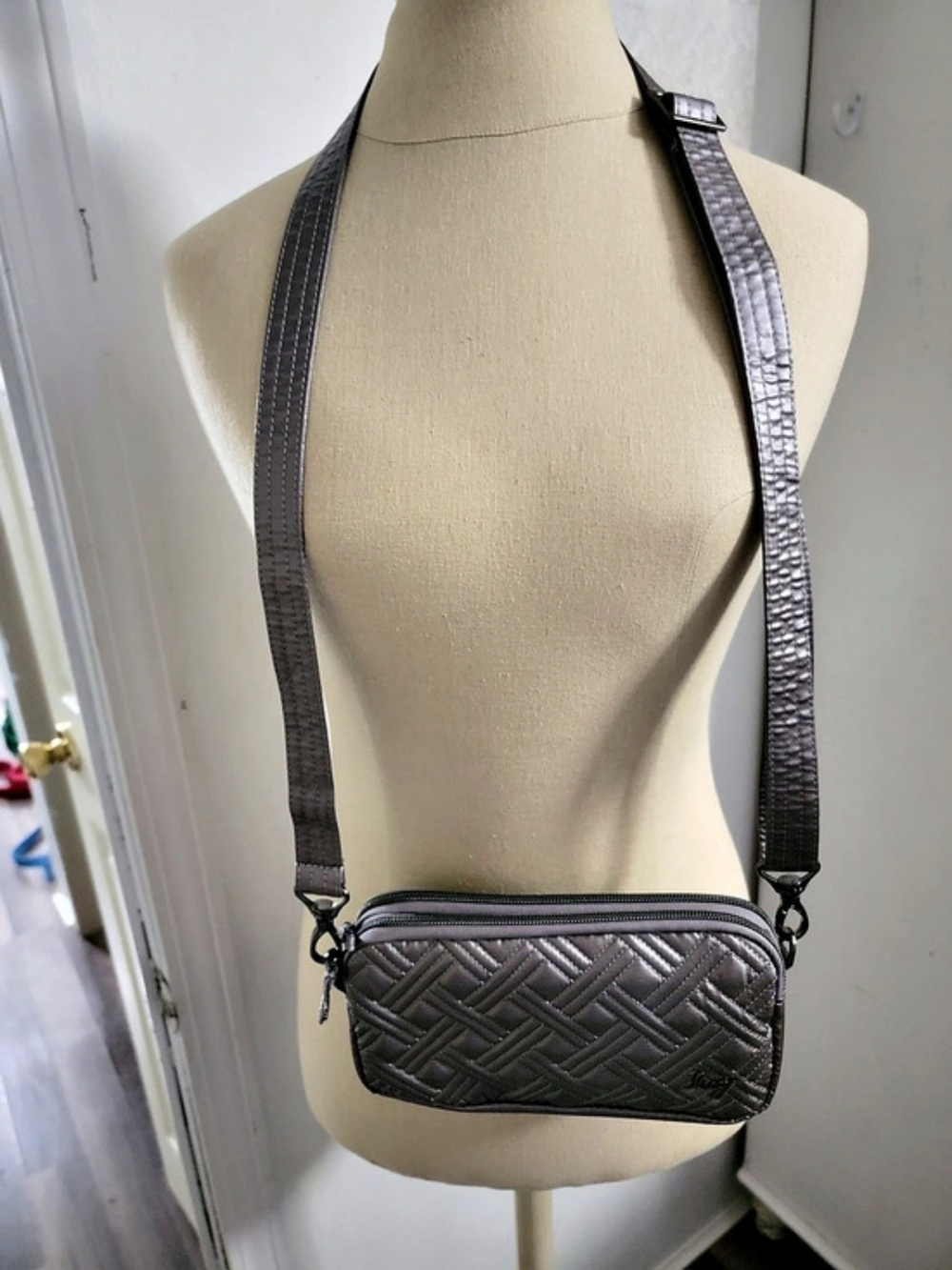 Lug Coupe XL Convertible Crossbody Bag Gray